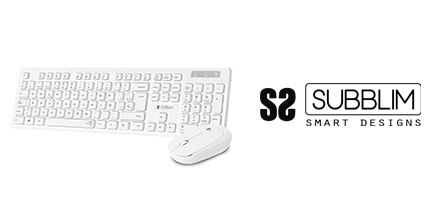 TECLADO SUBBLIM + MOUSE  INALAMBRIC  BLANCO 