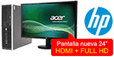 ORDENADOR+PANTALLA HP I5/4 GB+TFT 24 NUEVO W7PRO ORDENADOR+PANTALLA HP I5/4 GB+TFT 24 NUEVO W7PRO