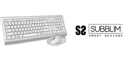 TECLADO SUBBLIM + MOUSE  USB  BLANCO 